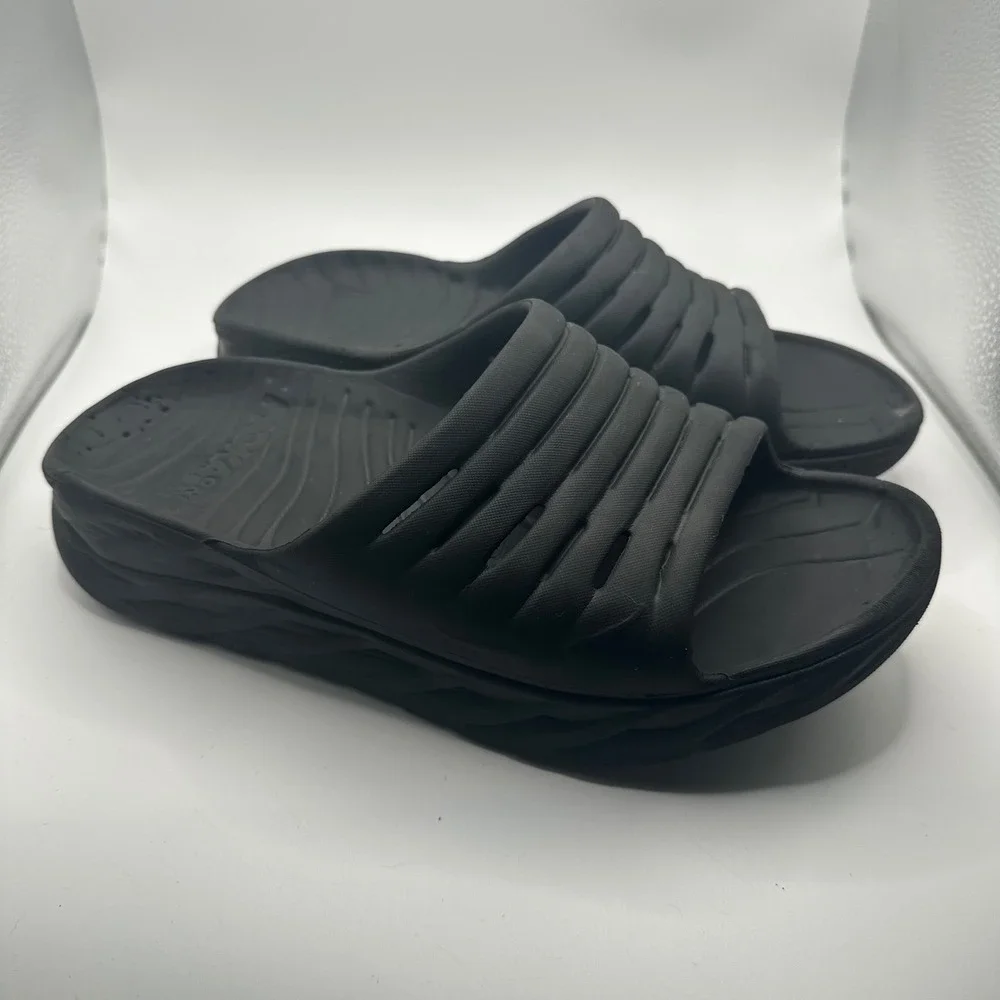 Hoka One One Ora Recovery Slide 2 Mens 9 Black Slip On Comfort Sandals 1099673